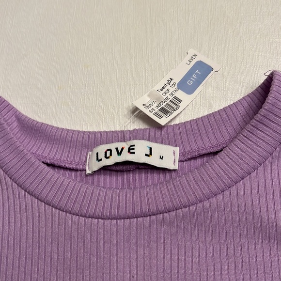 Love J Purple Ribbed Crop Top - Picture 4 of 5